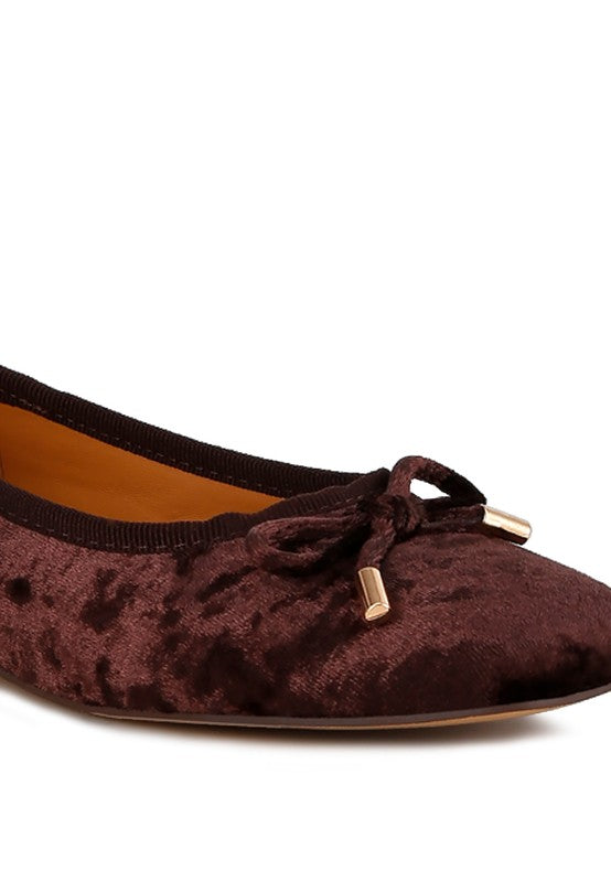 Buckrose Velvet Bow Ballerinas