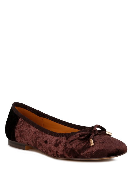 Buckrose Velvet Bow Ballerinas