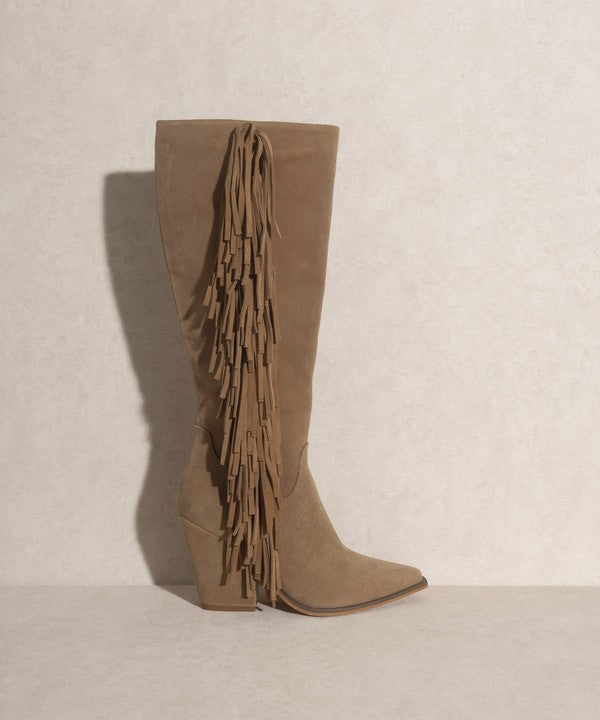 OASIS SOCIETY OUT WEST - Knee-High Fringe Boots