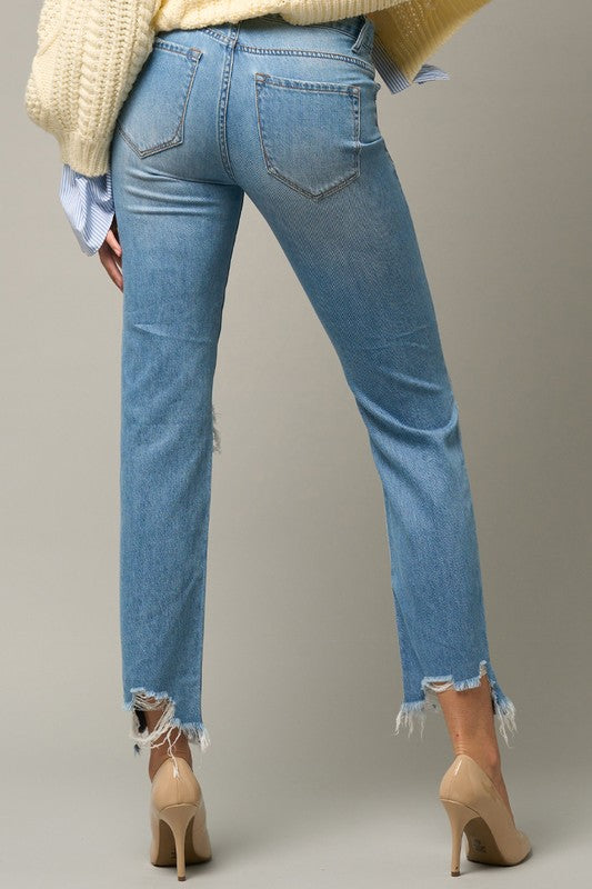 HIGH RISE STRAIGHT CROP JEANS