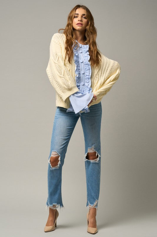 HIGH RISE STRAIGHT CROP JEANS