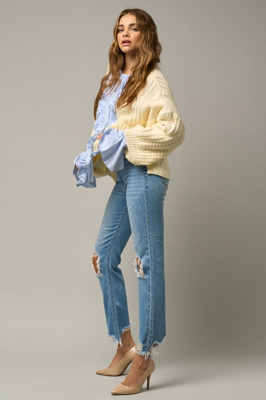 HIGH RISE STRAIGHT CROP JEANS