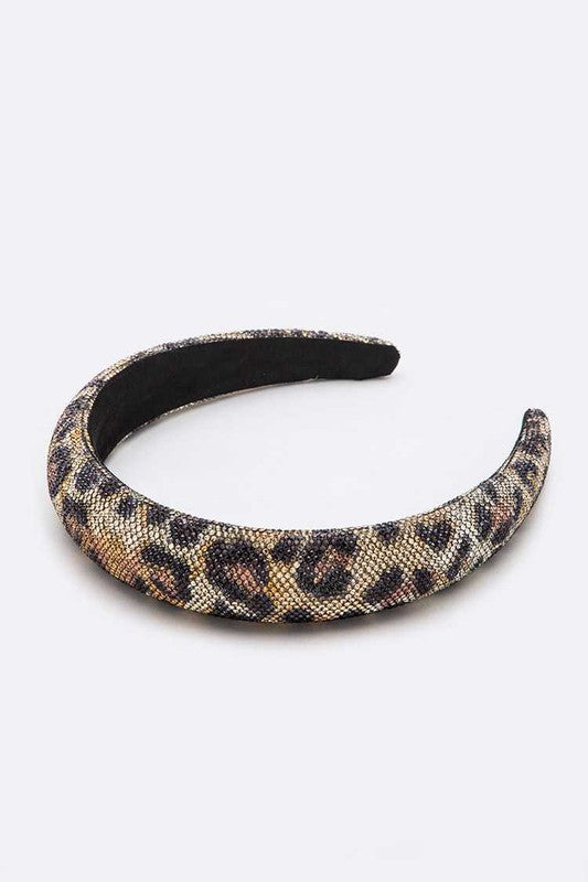 Leopard Print Crystal Full Stone Headband