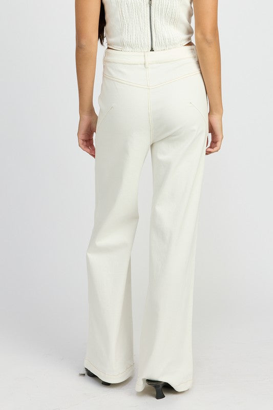 HIGH WAISTED WIDE LEG PANTS