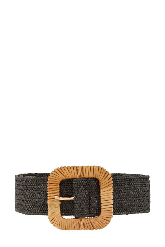 Straw Wrapped Round Rectangle Elastic Belt