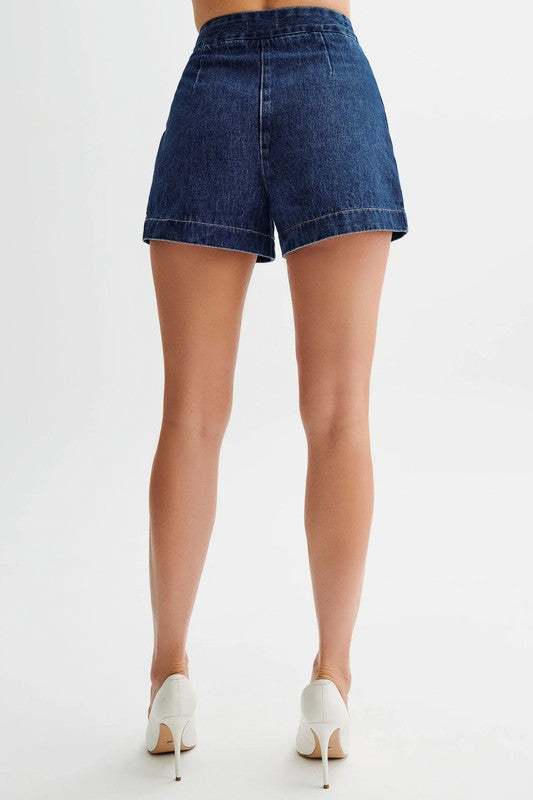DENIM TWO PIECE SET BARE SHOULDERS