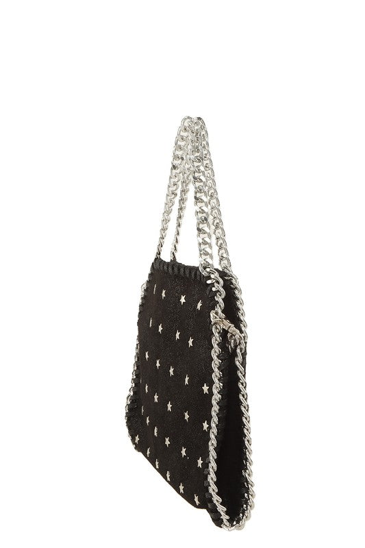 Tiny Stars Accent with Chain Crossbody Bag