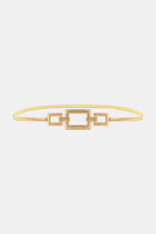 Square Gold Color Buckle Iron Belt