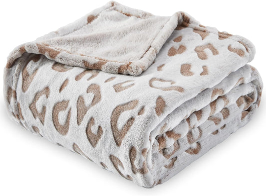 Cheetah Print Flannel Fleece Throw Blanket