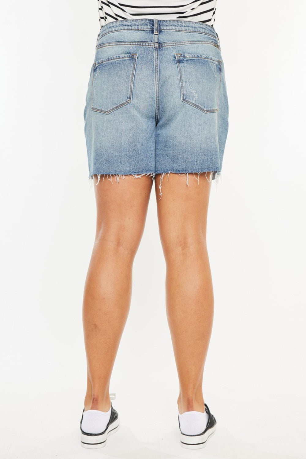 Raw Hem High Waist Denim Shorts