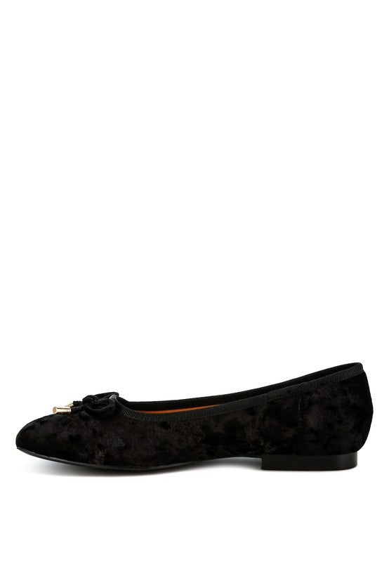 Buckrose Velvet Bow Ballerinas