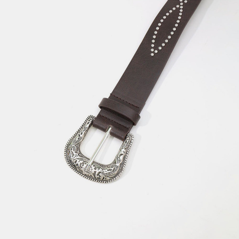 Boho Leather Rhinestone Belt