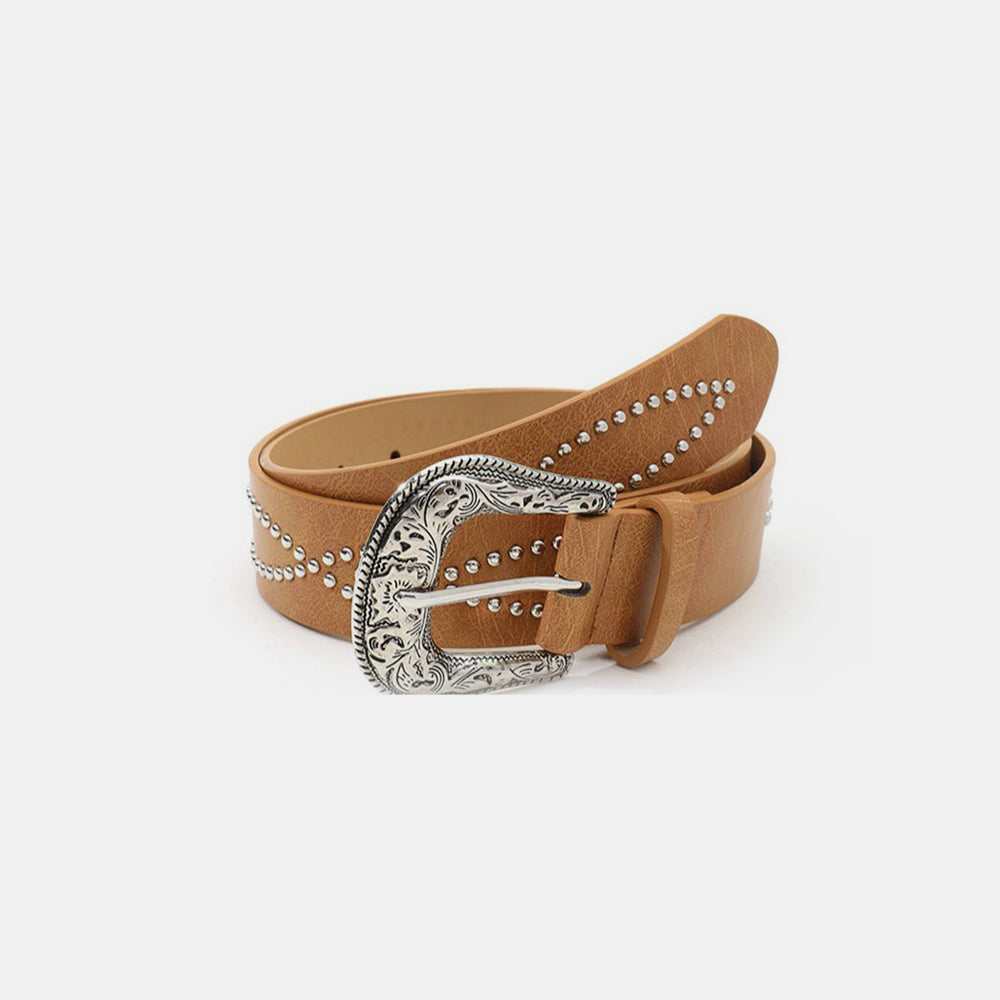 Boho Leather Rhinestone Belt