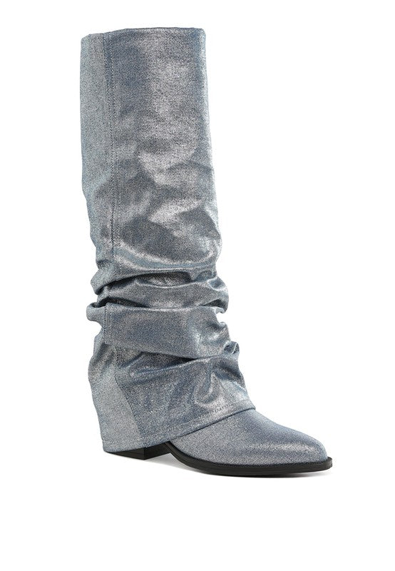 Capella Fold-Over Slouchy Denim Boot