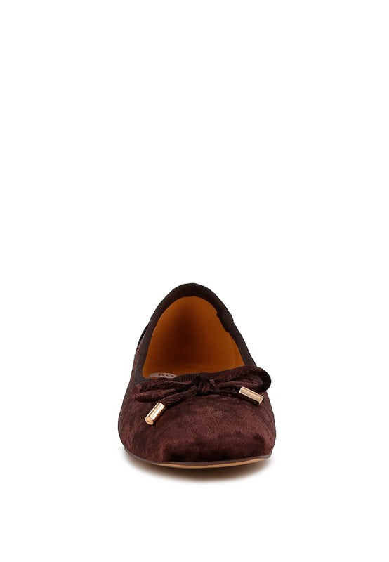 Buckrose Velvet Bow Ballerinas